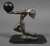ART DECO METAL NUDE SCULPTUREA