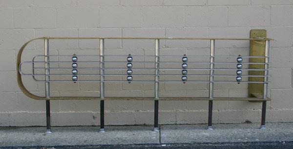 Art deco metal stair railing;