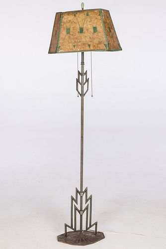 ART DECO METAL STANDING LAMP WITH
