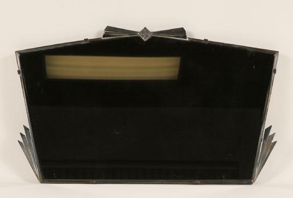 Art deco mirror; geometric chrome