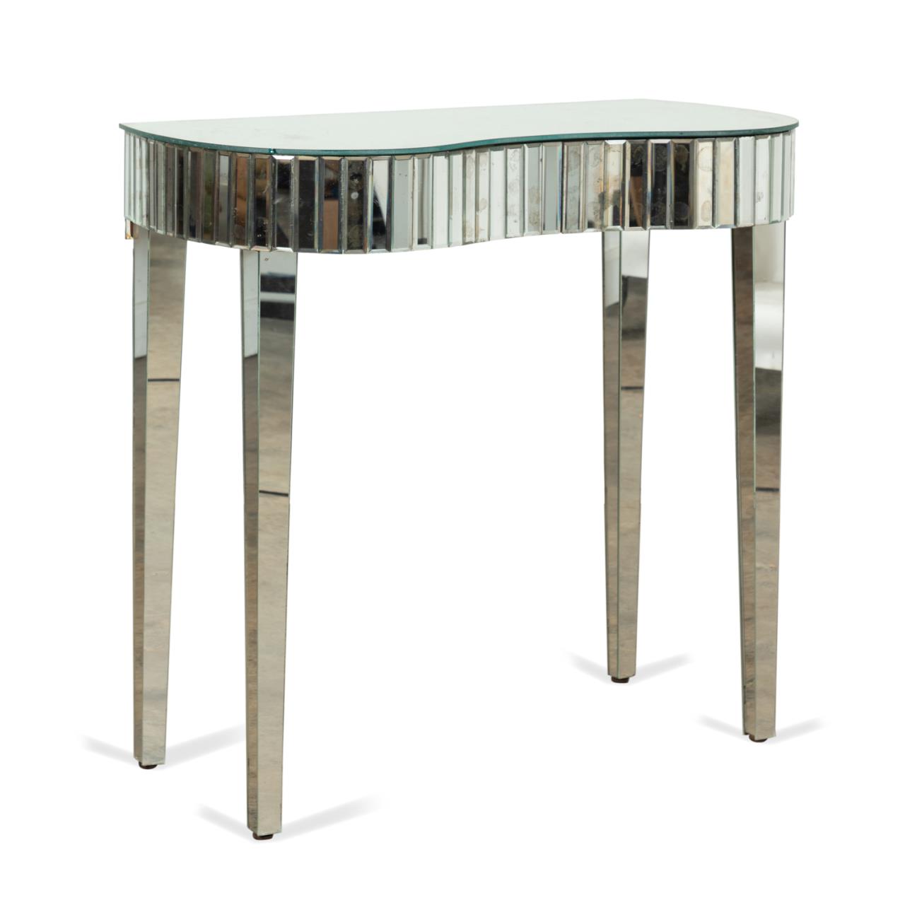 ART DECO MIRRORED TWO DRAWER KIDNEY