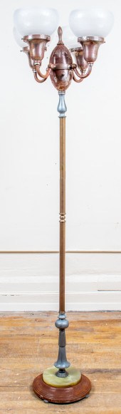 ART DECO MIXED METAL FLOOR LAM