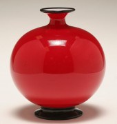 Art Deco Murano red cased art