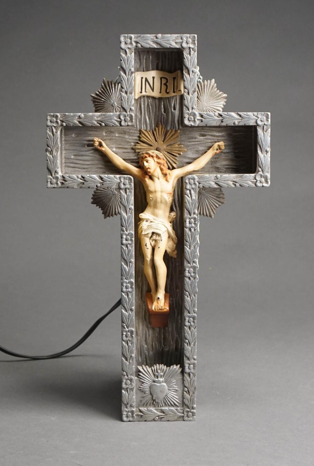 ART DECO NEON FUNERAL CRUCIFIX