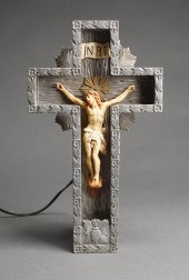 ART DECO NEON FUNERAL CRUCIFIX
