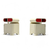 ART DECO NIGHTSTANDS, LACQUER,
