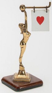 ART DECO NUDE BRASS TRUMP INDI