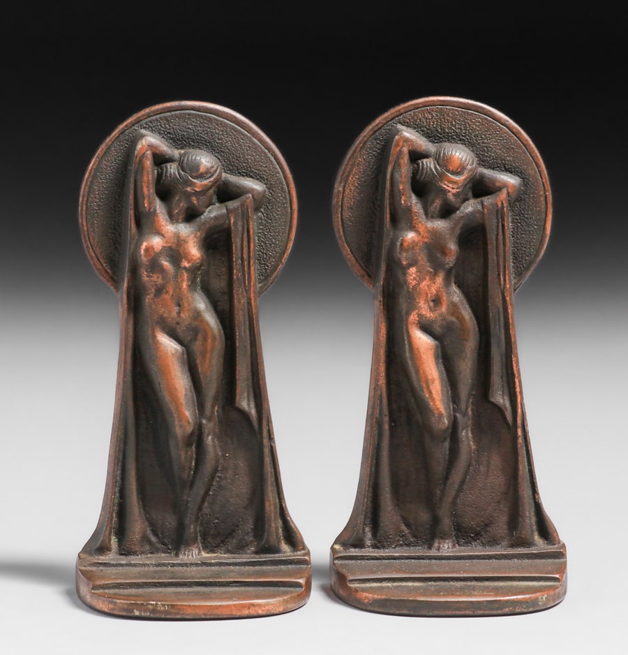 ART DECO NUDE BRONZE BOOKENDS