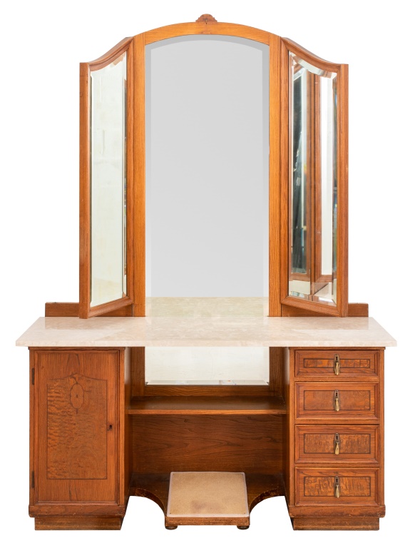 ART DECO OAK LADY'S DRESSING VANITY