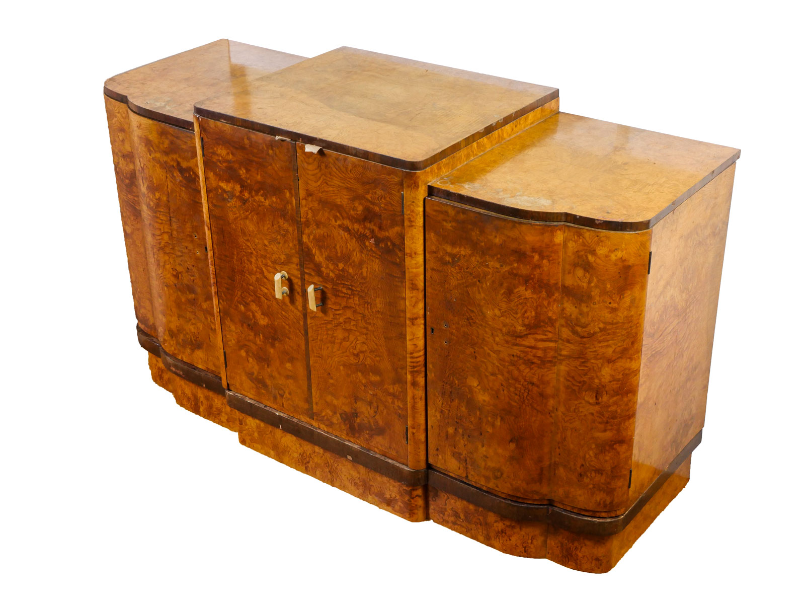 ART DECO OLIVE BURL BAR: 2