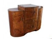 ART DECO OLIVE BURLWOOD BAR: 6