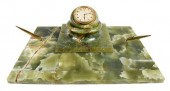 ART DECO ONYX AND GOLD DESK CL