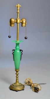 ART DECO OPALINE LAMP WITH BRA