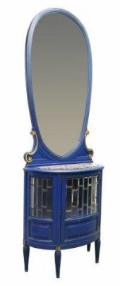 ART DECO PAINTED DEMILUNE CONS