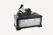 ART DECO PAINTED METAL GENTLEM