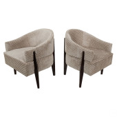 ART DECO PAIR OF UPHOLSTERED &