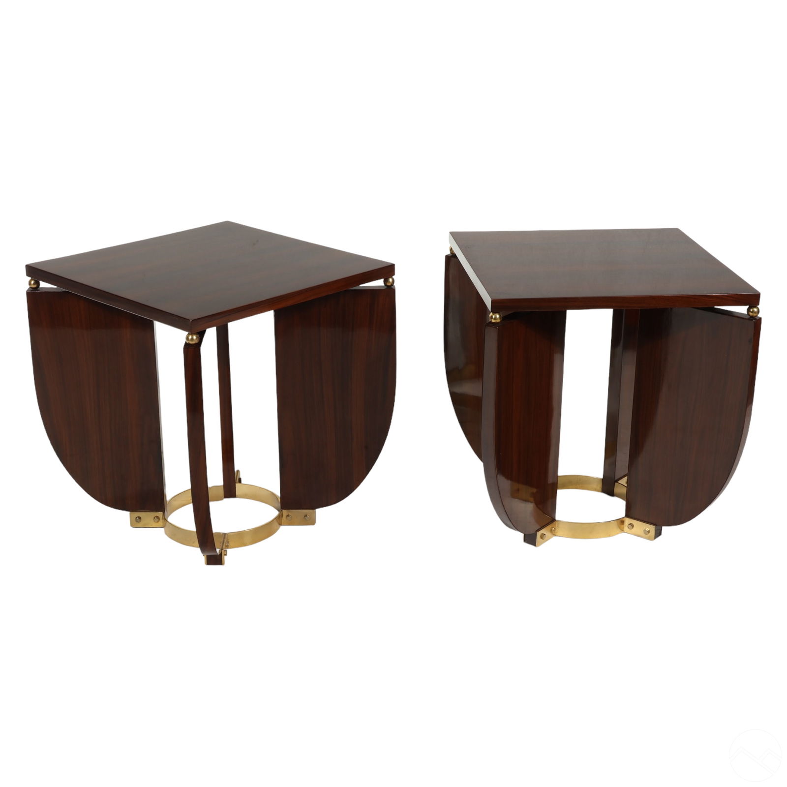 ART DECO PAIR OF WOOD & POLISHED