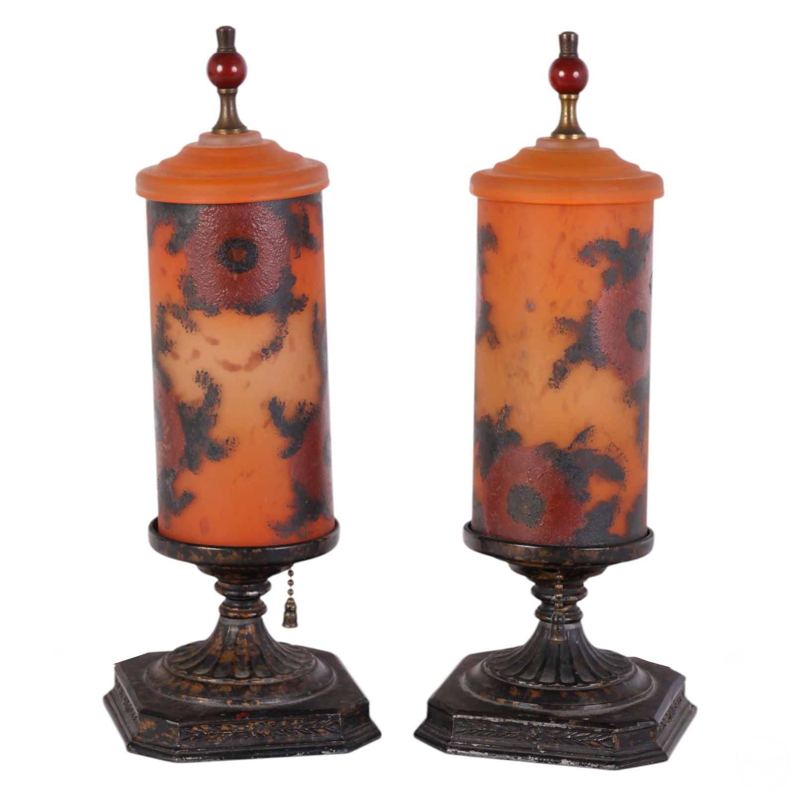 ART DECO PAIR PHOENIX GLASS
