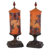 ART DECO PAIR PHOENIX GLASS CY