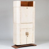 ART DECO PARCHMENT-VENEERED BA