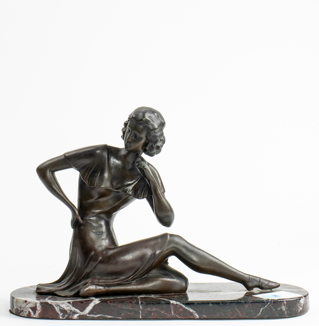 ART DECO PATINATED BRONZE AND