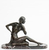 ART DECO PATINATED BRONZE AND