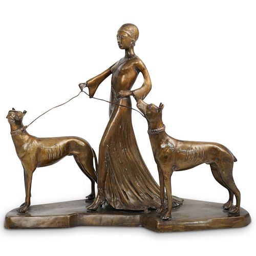 ART DECO PATINATED BRONZE FIGURAL