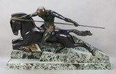 ART DECO PATINATED METAL & MAR