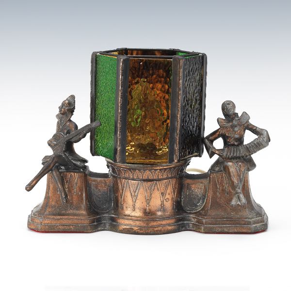 ART DECO PATINATED METAL BOUDOIR