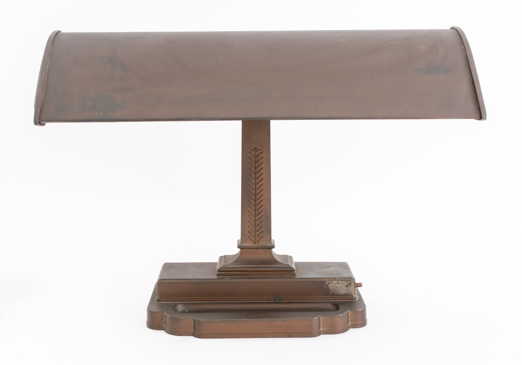 ART DECO PATINATED METAL DESK