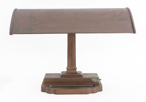 ART DECO PATINATED METAL DESK