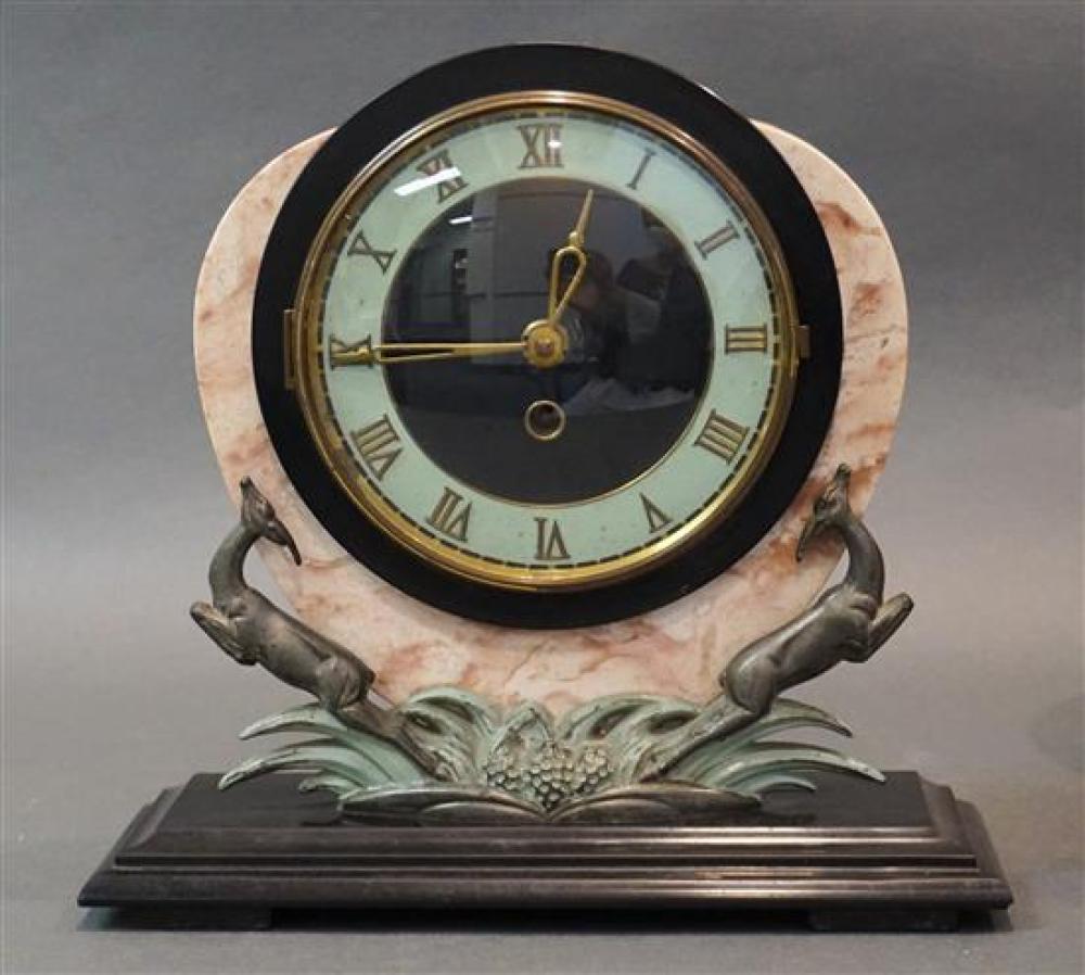 ART DECO PATINATED METAL, MARBLE