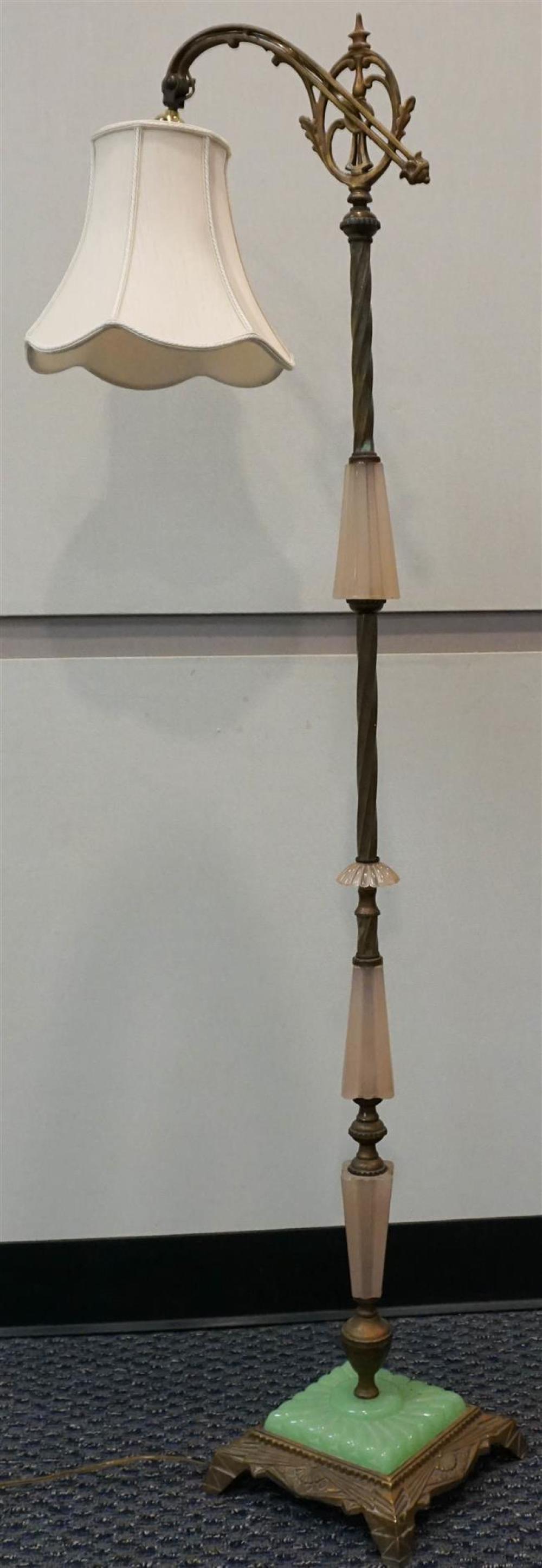 ART DECO PATINATED METAL PINK AND