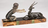 ART DECO PATINATED METAL SCULP