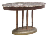 ART DECO PERIOD MARBLE-TOP OAK
