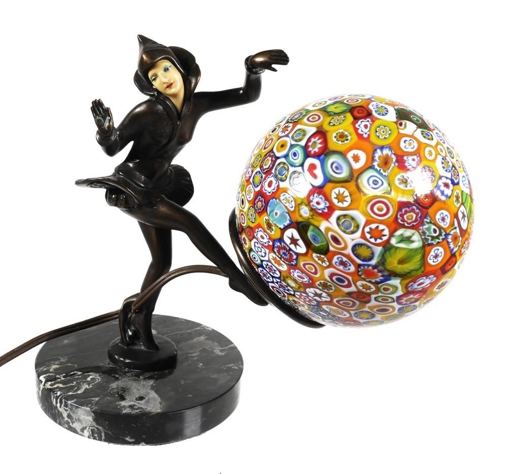 ART DECO PIXIE MILLEFIORI LAMPArt