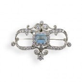 ART DECO PLATINUM, AQUAMARINE