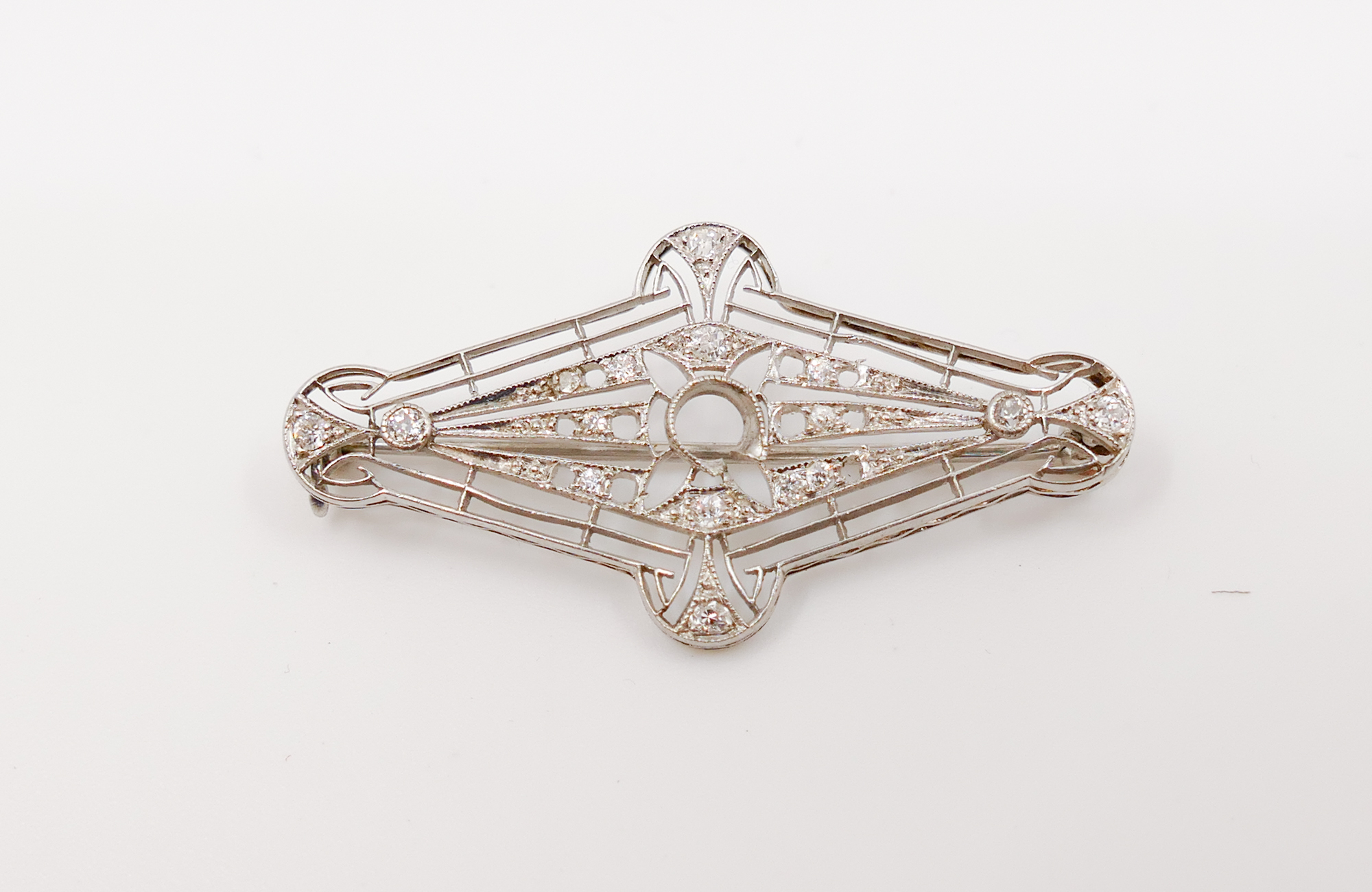 Art Deco Platinum & Diamond Brooch-