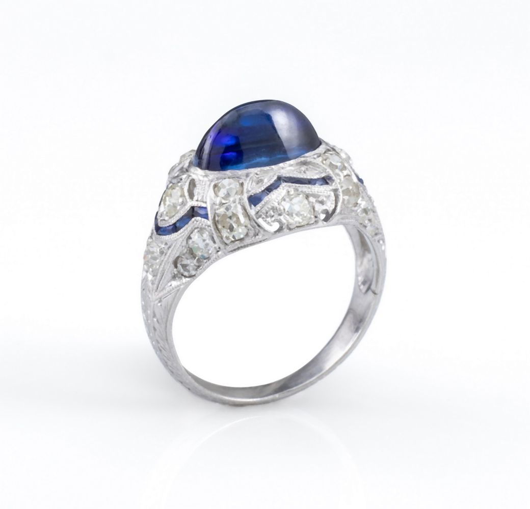 ART DECO PLATINUM DIAMOND BLUE