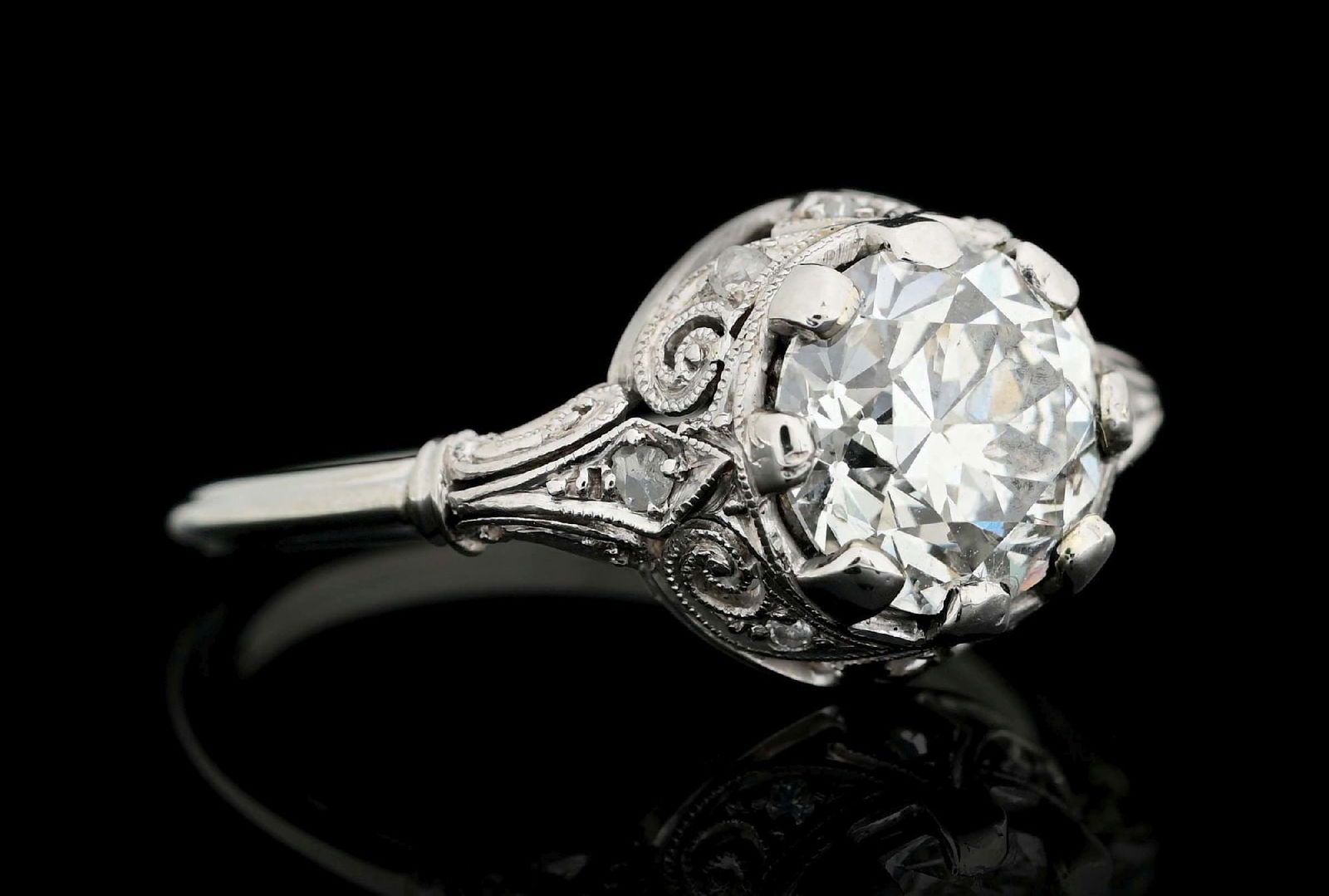 ART DECO PLATINUM FILIGREE
