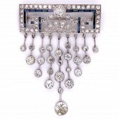 ART DECO PLATINUM SAPPHIRE AND
