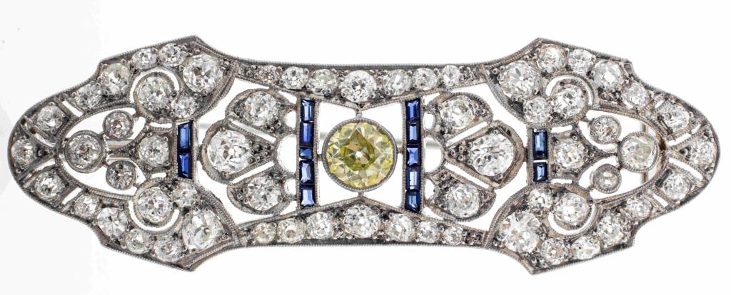 ART DECO PLATINUM YELLOW DIAMOND