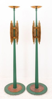ART DECO POLYCHROMED BRASS TOR