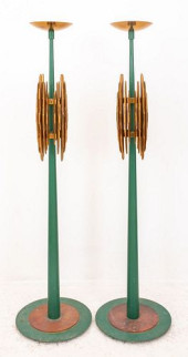 ART DECO POLYCHROMED BRASS TOR