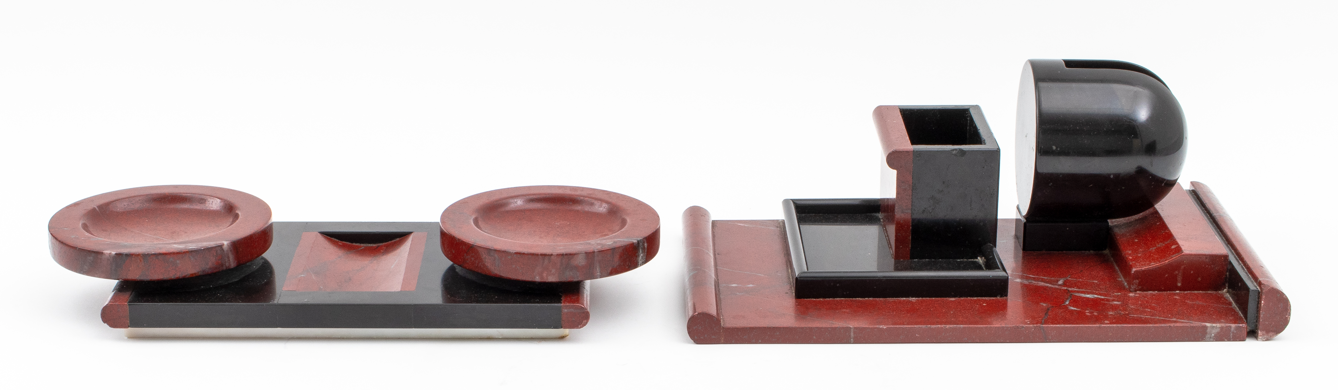 ART DECO RED JASPER AND BLACK