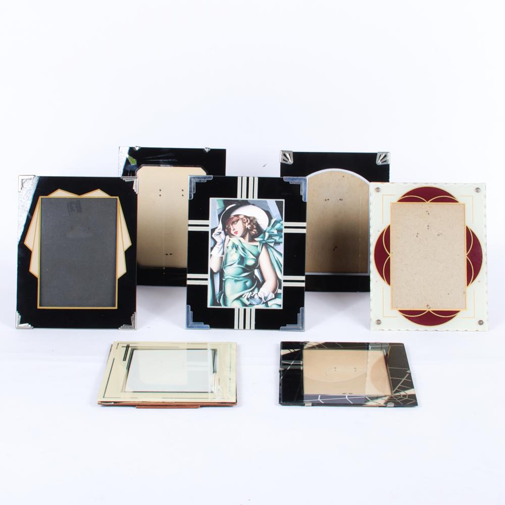 ART DECO REVERSE PAINTED GLASS