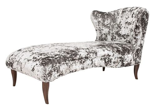 ART DECO REVIVAL GREY UPHOLSTERED