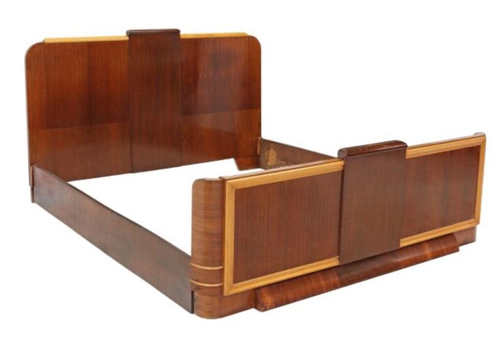 ART DECO ROSEWOOD & MAPLE BEDArt