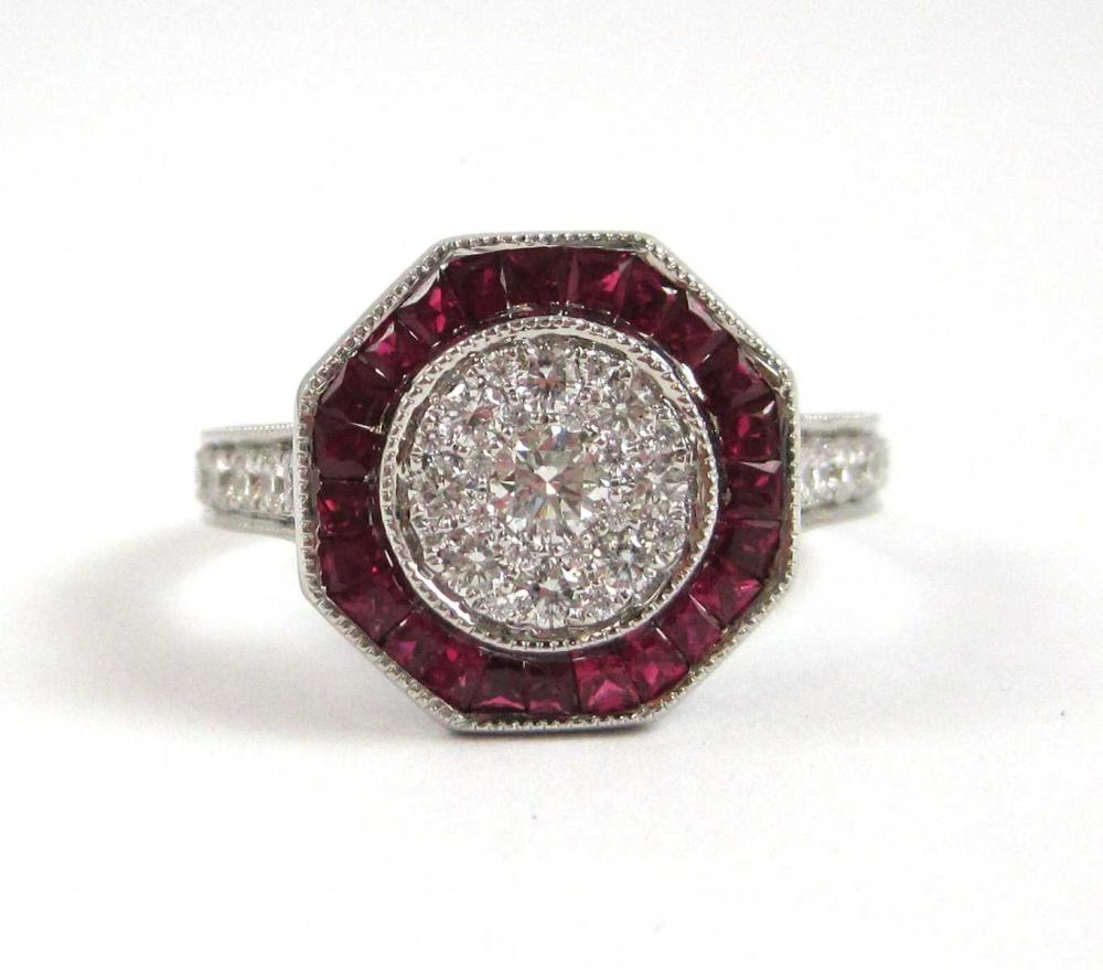 ART DECO RUBY AND EIGHTEEN KARAT