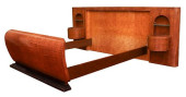 ART DECO SATINWOOD BED WITH TA